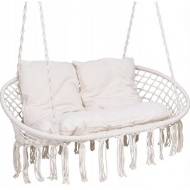 Sūpynės „Gandro lizdas“  dvivietė su pagalvėmis Šviesi