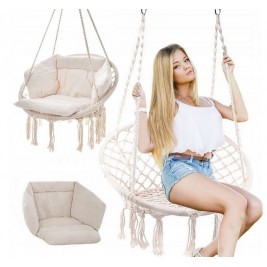 Sūpynės „Gandro lizdas“  su dviguba pagalve šviesi