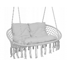 Sūpynės „Gandro lizdas“  dvivietė su pagalvėmis Pilka