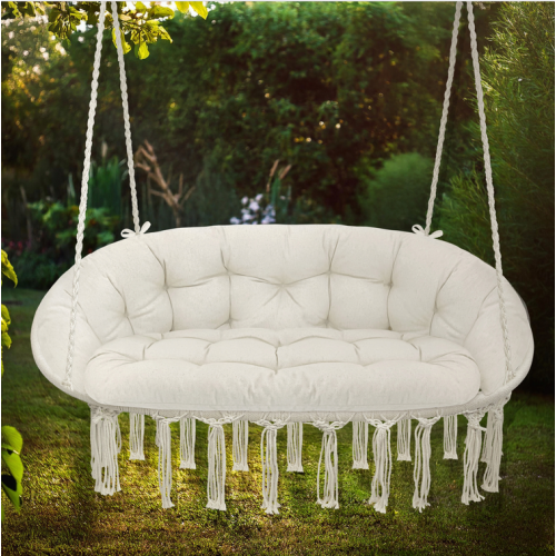 Sūpynės „Gandro lizdas“ dvivietės pagalvių rinkinys (šviesi)