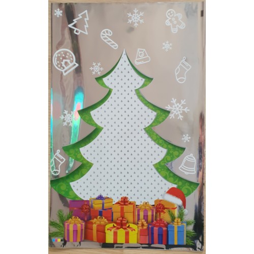 001 Dovanų maišelis L dydžio (Sidabrinis)