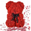 Rožių meškiukas 30 cm. (Raudonas) dovanų dėžutėje