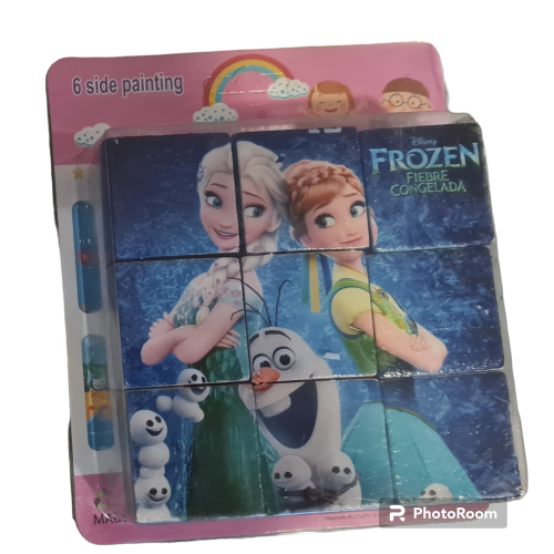 Medinė lavinamoji kubelių dėlionė "Frozen"
