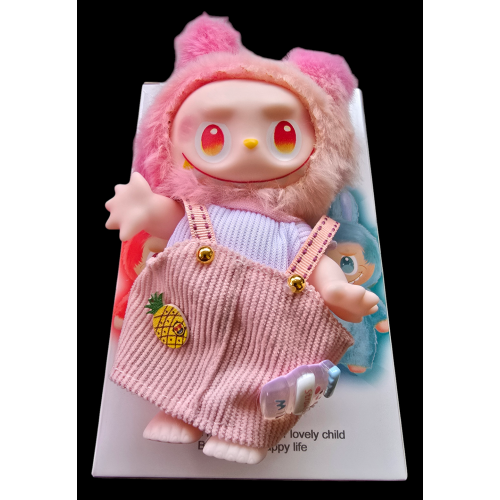 Labubu raktų pakabukas 17 cm. (Rožinis)