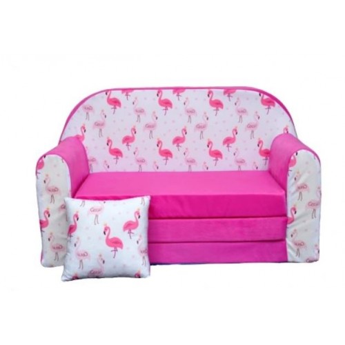 Vaikiška mini sofa - lova "Flamingai" 