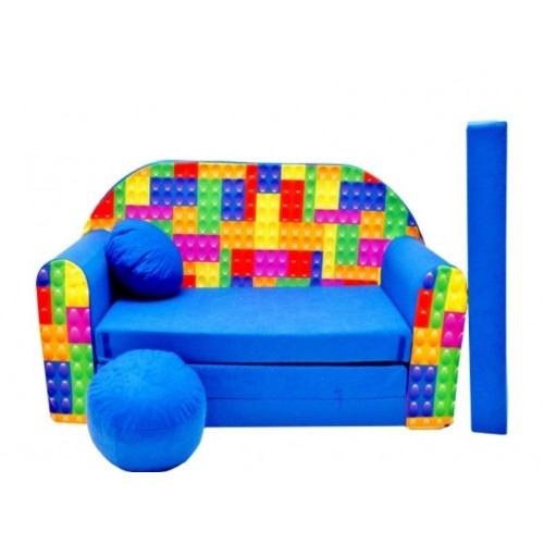 Vaikiška midi sofa - lova "Kaladėlės"