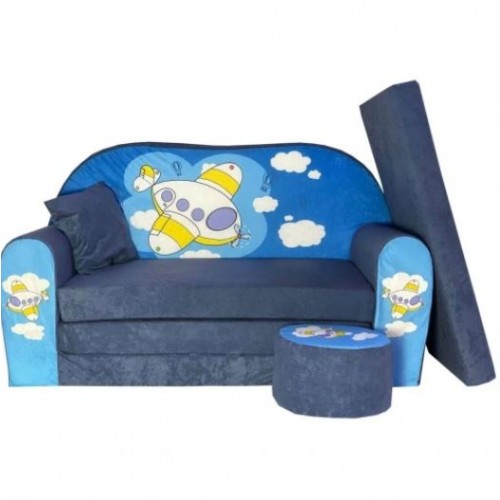 Vaikiška midi sofa - lova "Lėktuvas" 