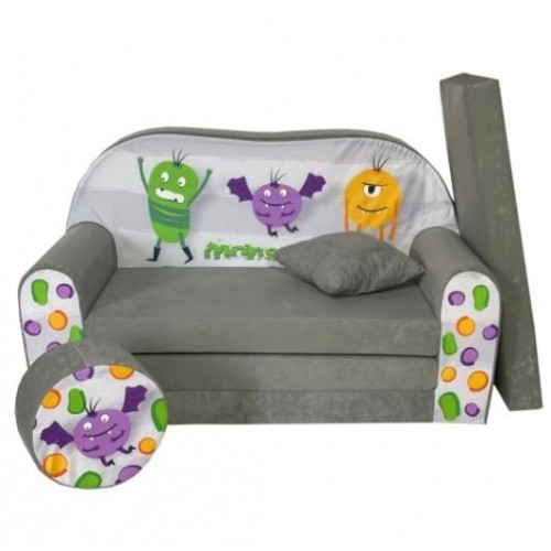Vaikiška midi sofa - lova "Monstrai" 