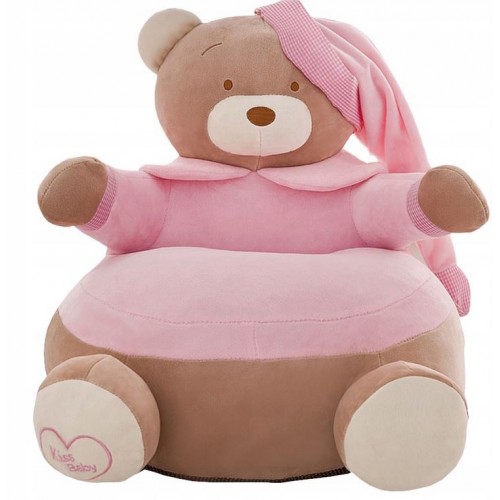 Vaikiškas pufas - foteliukas Meškutis Rožinis