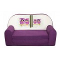 Vaikiška mini sofa - lova "Pelėdžiukai" violetinė