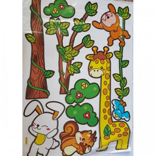 Sienų-baldų lipdukai Afrikos gyvūnėliai 07