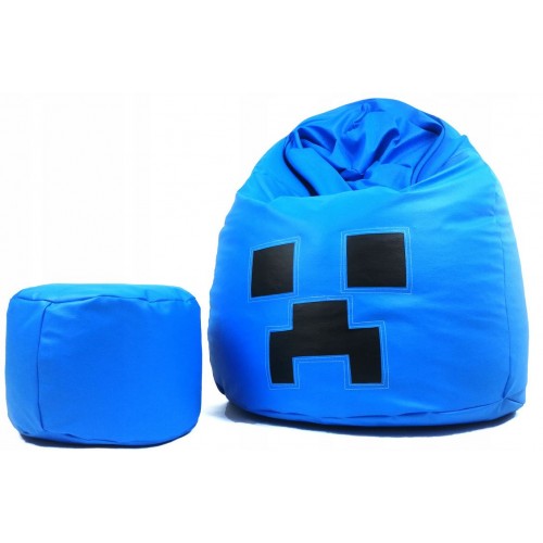 Sėdmaišis su pufu XXL Mėlynas