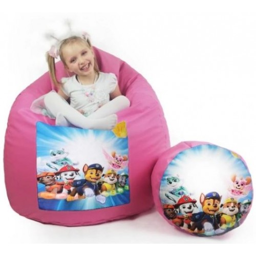 Sėdmaišis su pufu XXL "Šunyčiai Patruliai" rožinis