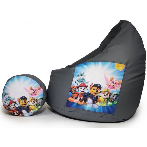 Sėdmaišis su pufu XXL "Šunyčiai Patruliai" Pilkas