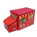 Žaislų dėžė - pufas "Raudonas autobusas 1"