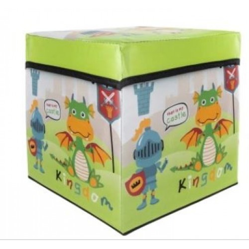 Žaislų dėžė - pufas "Drakonas ir riteris"