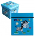Žaislų dėžė - pufas "Mėlynas zebras"