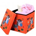 Žaislų dėžė - pufas "Oranžinis zebras"
