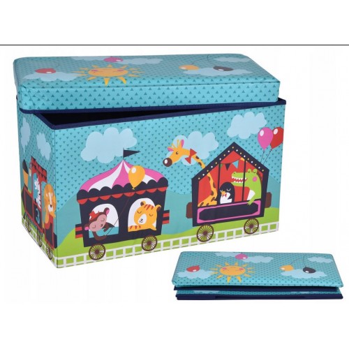 Žaislų dėžė - pufas "Traukinys"