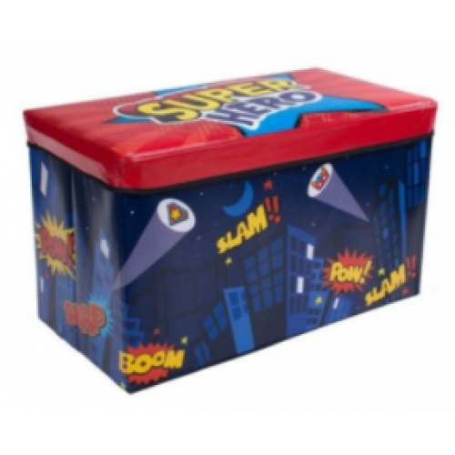 Žaislų dėžė - pufas "Superherojai"