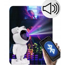 Naktinė lempa "Astronautas" 3D šviesos efektų projektorius Bluetooth garsiakalbis 