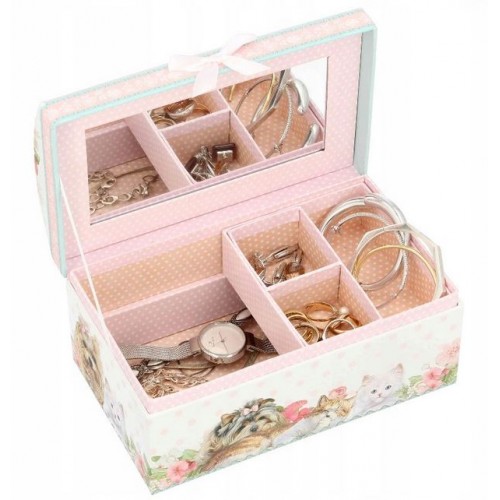 Papuošalų dėžutė su veidrodžiu "Gyvūnėliai"