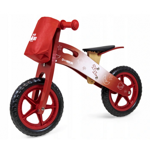 Medinis Loopy balansinis dviratukas (Raudonas)