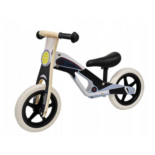 Medinis Retro balansinis dviratukas (Juodas)