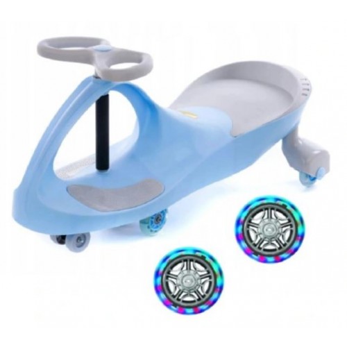 Riedamobilis su šviečiančiais ratukais (melsvas)